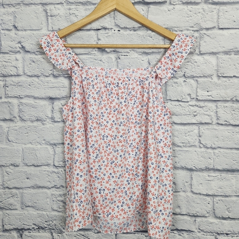 Loft floral ruffle tank top - Picture 2 of 6